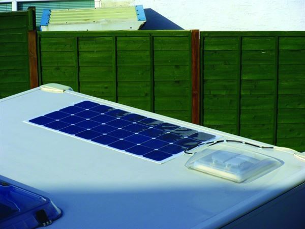 200W Lightweight, flexible Solar panel Kit suitable for campervans and boats with curved roof.