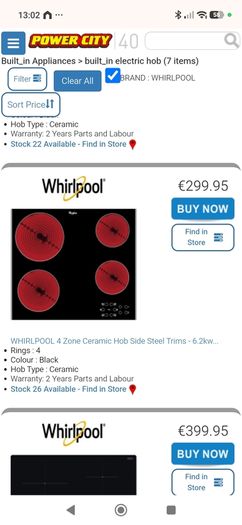 whirlpool electric hob