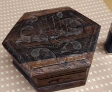 Trinket box carved hardwood
