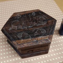 Trinket box carved hardwood
