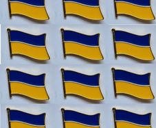 12 x Ukraine Flag Enamel Pin Lapel Badge Size: 20mm X 30mm