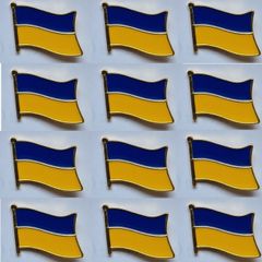 12 x Ukraine Flag Enamel Pin Lapel Badge Size: 20mm X 30mm