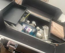 Case of beauty products for beauty therapist