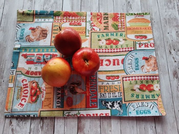 Handmade Placemats." Summer fruits, Farmers Market, Mediterranean Herbs"