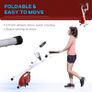 Foldable Exercise Bike with 8-Level Magnetic Resistance, LCD Monitor, Indoor Fitness Bicycle Trainer, Red Image 5