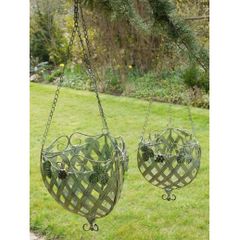 Green Hanging Baskets (Set of 2) D201