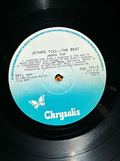Jethro Tull double album the Best of Live Sample copy not for sale stamped on front sleeve in vg condition