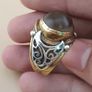 Natural Sulemani Eye Agate Gemstone Ring Antique Brass Silver Design# 169 Image 6