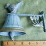 CAST IRON Wall Mount Hummingbird Welcome Bell Rustic Farm/Garden/Patio Door Decor Image 2