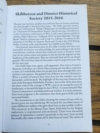 Skibbereen And District Historical  Society Journal Volume 12. 2016. First Edition Paperback In Good Condition.