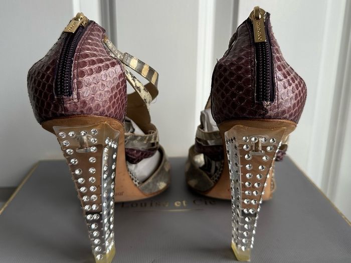 Jimmy Choo Cyndi Rhinestone Lucite Sandals - Sz 39.5