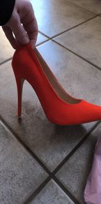 Bright Red Hells size 37 PrettyLittlething