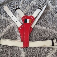 Dog Leather Harness with Irish flag