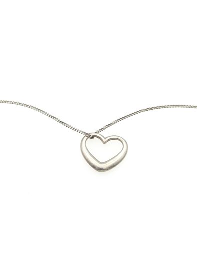 Vintage 925 Sterling Silver Dainty Heart Necklace