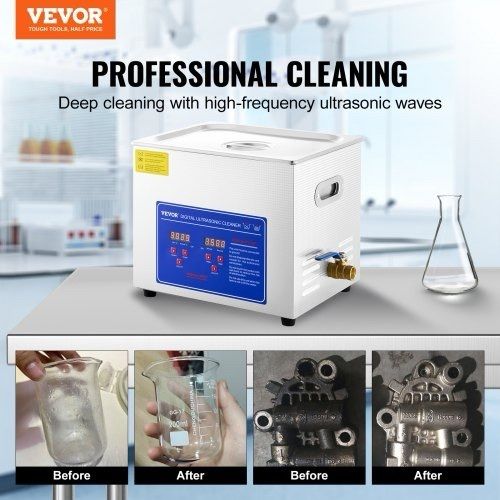 NEW SALE | 10L Ultrasonic Cleaner Machine Stainless Steel Ultrasonic Cleaning Machine Digital Heater Timer Jewelry Cleaning for Commercial Personal Home Use(10L)