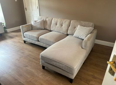 Modern Light Grey Chaise Sofa