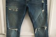River Island unisex distressed denim jeans in excellent condition with no issues 32 inch waist and 32 inch inside leg FREE STANDARD POSTAGE INCLUDED