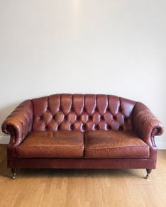 Vintage Leather Chesterfield Style Sofa