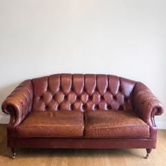 Vintage Leather Chesterfield Style Sofa