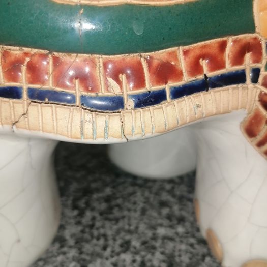 Pair of large vintage ceramic elephant plant holders
