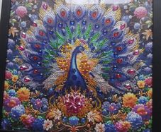 Peacock Diamond Painting Framed