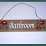 Shabby Chic Rustic Handcrafted Wooden Toilet Bathroom WC hanging sign plaque Image 2