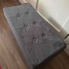 Grey ottoman storage box