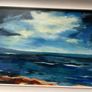 Original Helen Fitzpatrick ? Seascape Oil Painting High-Quality Custom frame Image 2