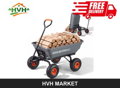 Garden Dump Cart 600 lb with 10in Tyres