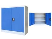 Office Cabinet Metal 90x40x90 cm Grey and Blue