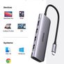 USB C Hub 4k HDMI Adapter 6-IN-1 Type C Hub with HDMI USB 3.0 Data Transfer, SD/TF Card Reader USB C Adapter Compatible with Macbook Pro Air Surface Pro Book 3, iPad Pro, XPS Image 4