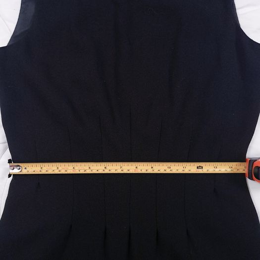Hobbs Black Sleeveless Waist Pleated Tailored 100% Wool Sheath Dress 10UK/38EU