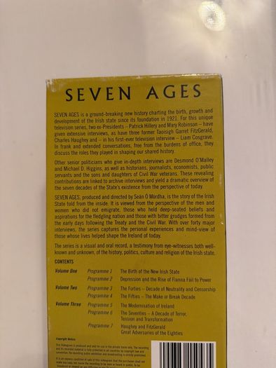 Seven Ages- The History of the Irish State. Original Series.  on 3 VHS Tapes. RTE.