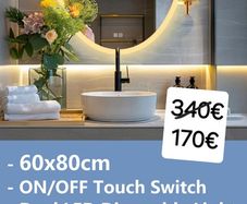 LED Bathroom Mirror 60x80cm Oval Demister Dual LED