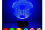 Football 3D Optical Illusion Lamp Night Light for Boys, 7 Color Changing Touch Table