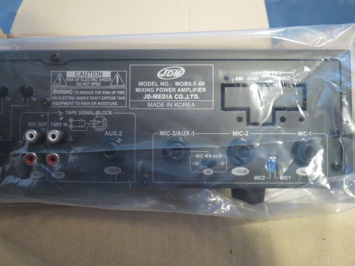 NEW >> Amplifier JDMC - MOBILE 60 - 60W Mixer Amplifier AC/DC 12v (with built in inverter)