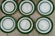 TG Green  green stripe saucers, green Cornishware