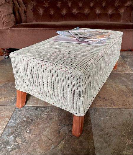 Sturdy Versatile Rattan and Bamboo Low Bench