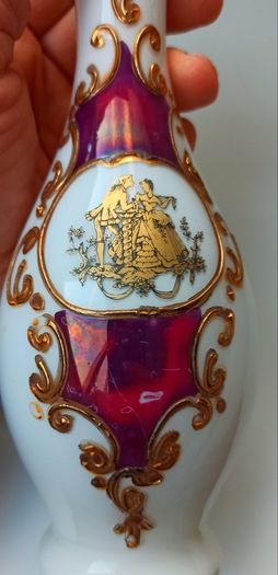 Vintage French style Opaline Glass Vase  height 25.5cm