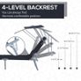 Reclining Chair Sun Lounger Folding Lounger Seat with Sun Shade Awning Beach Garden Outdoor Patio Recliner Adjustable (Black) Image 3