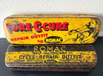 2 x Vintage Romac Cycle Repair Tins