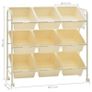 _9-Basket Toy Storage Trolley White Plastic Image 5