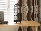 2 Panels Set Modern Striped Curtains for Living Room Eyelet Curtains for Bedroom (Coffee,2 x 66x90 Inch)