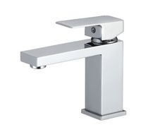 Square chrome single-lever basin tap