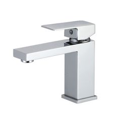 Square chrome single-lever basin tap