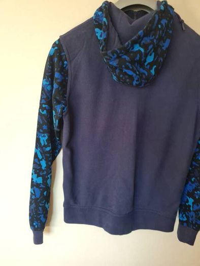 Nike camo full zip hoodie size medium ptp 22" navy in good condition