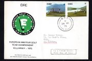 1975 Ireland European Amateur Golf Team Championship Commemorative Stamp Illustrated Addressed First Day Cover (FDC) with Nas (Naas, Co, Kildare)