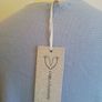 Carla Giannini Women's Angora Mix Top With Heart & Stars New With Tag Light Blue Image 6