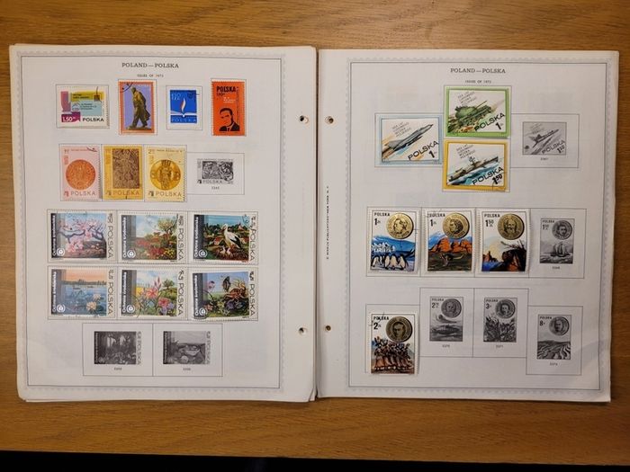 Poland 1946 -1983  Minkus Stamp album pages partially filled