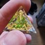 D&D Resin Dice Set, Premium Green & Gold Glitter, and dice pad Image 3